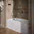 Underscore 60" x 30" Rectangular Alcove Soaking Bathtub with Slotted Overflow and Integral Apron-27814134-27814133