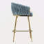 Ensemble de 2 tabourets de bar à hauteur de comptoir, tabouret de bar en velours pour îlot de cuisine avec dossier ondulé à la main, base chromée dorée et repose-pieds-117863224