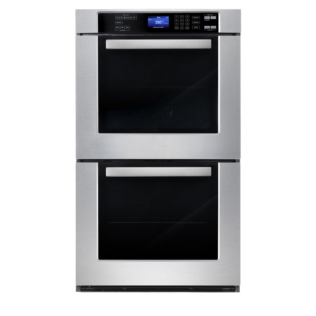 Cosmo 30 in. Haven Collection Double Electric Wall Oven, True Convection, Blue Porcelain, Self Cleaning in Stainless Steel Cosmo
