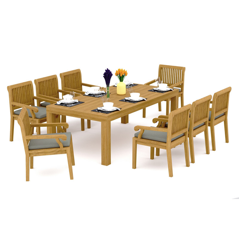 Ensemble repas d'extérieur rectangulaire 8 personnes Sack