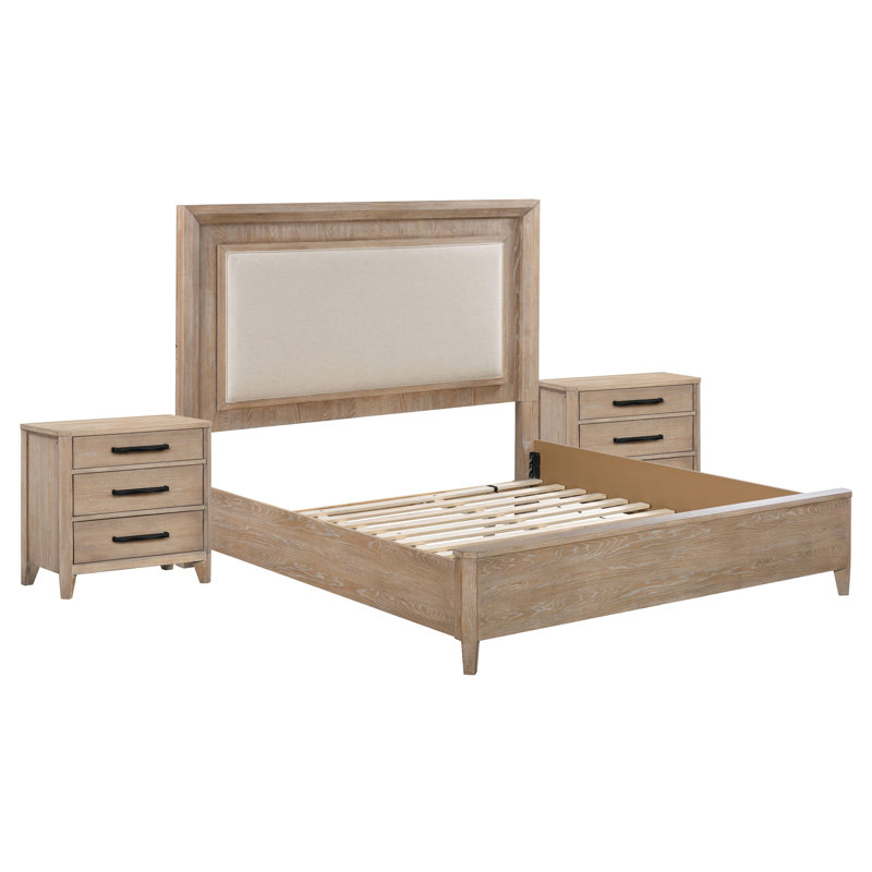King Bed With 2 Nightstands, King, 3 Pcs: Bed, 2 Nightstands