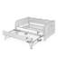 Full-Size Daybed, Gingham Upholstered 3-in-1 Versatile Convertible Sofa Bed with Pull-Out Trundle & Side Storage Pockets-131208430