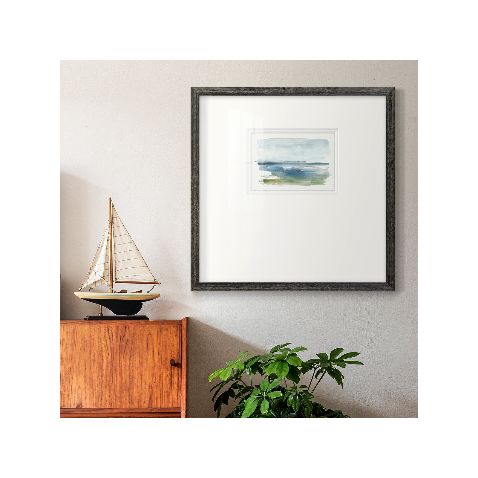 Coastline Splash IV, 21" H x 21" W x 1.125" D, Black