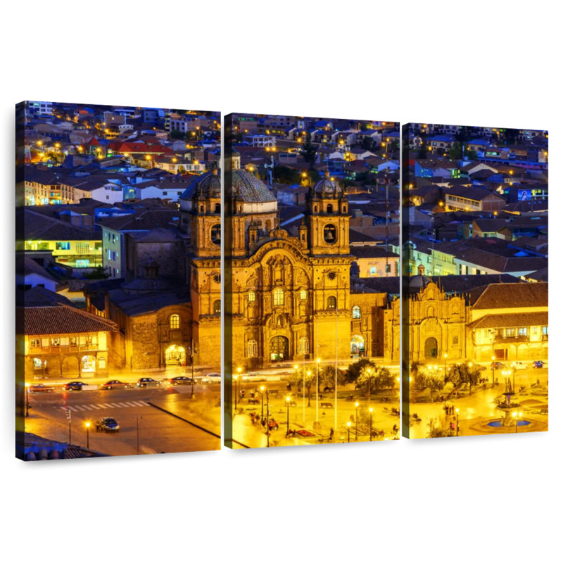 Adella Plaza De Armas la nuit, H 42 po x l 65 po