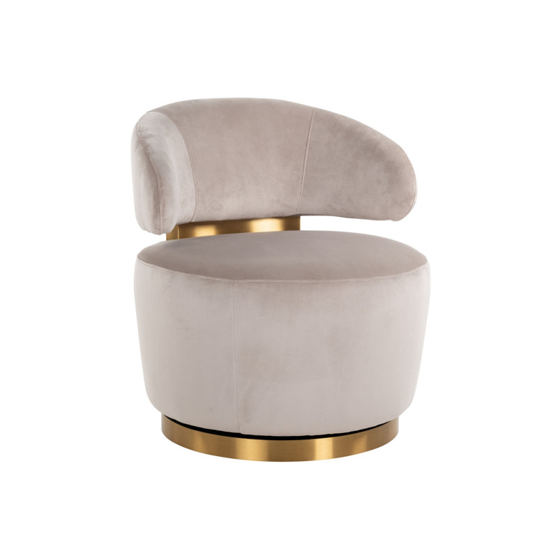 Maxime Upholstered Swivel Side Chair, Brown Polyester