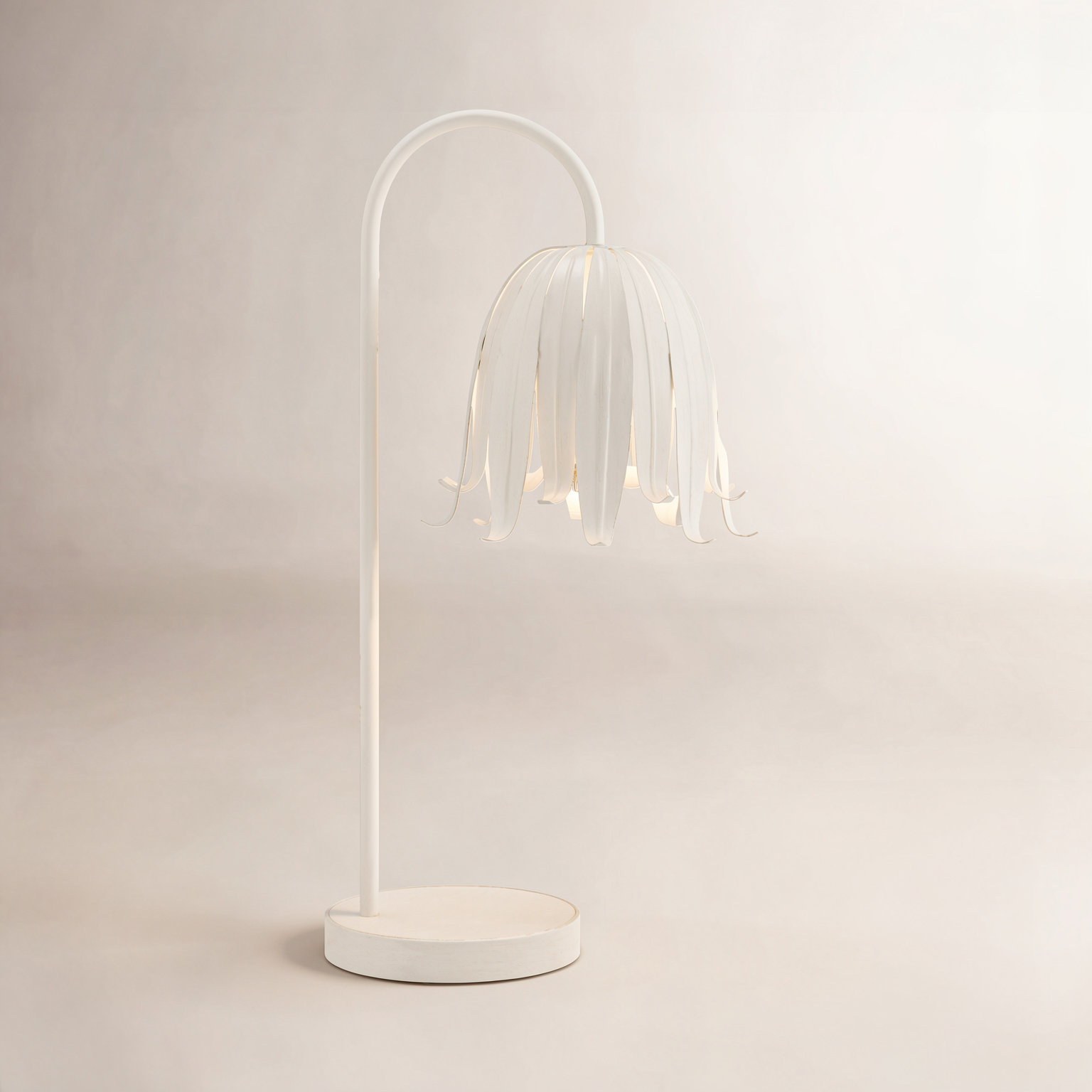 Kialani Steel Table Lamp, White