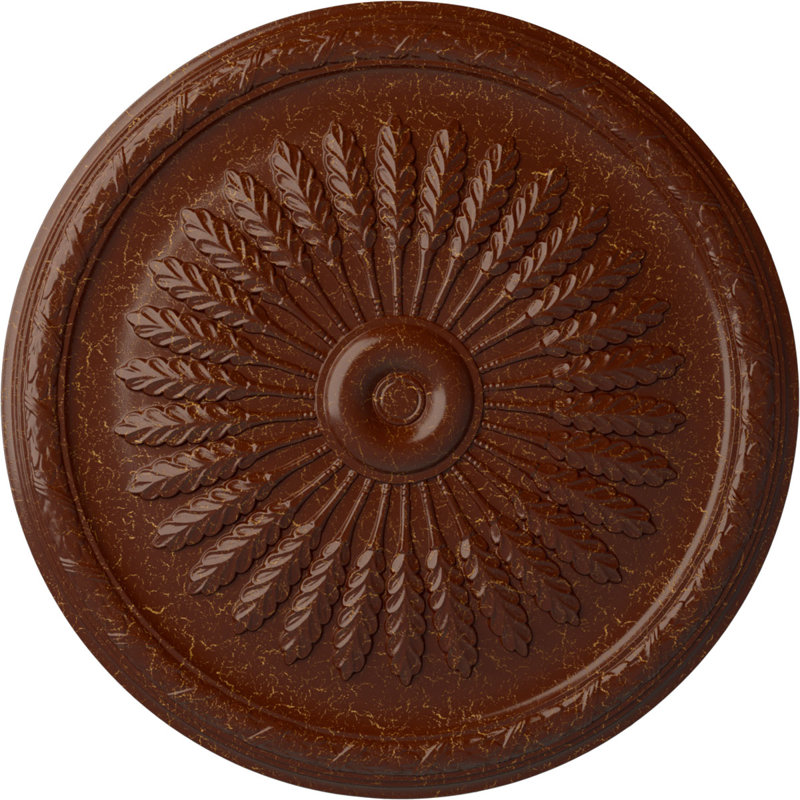 Médaillon de plafond de genévrier 36 po x P 1 1/2 po (convient aux auvents jusqu'à 7 po), Acajou poli craquelé