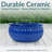 Outdoor Ceramic Ribbed Bowl Planter - Imperial Blue
