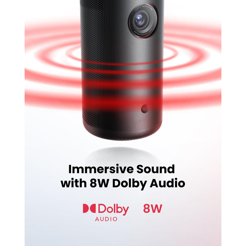 Projector, 1080P Smart Mini Projector With Wi-Fi, 2.5 Hours Of Playtime, 120-Inch Display, Dolby Digital, Ultra Portable For Any Space