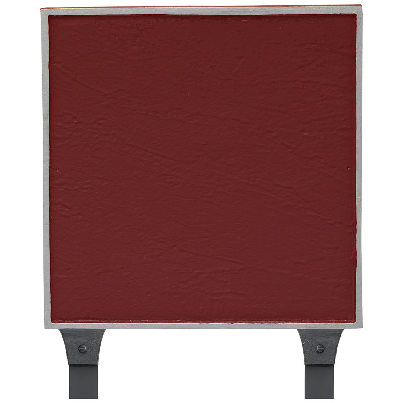 Enseigne d’adresse pour pelouse sur 1 ligne Classic, Rouge brique / argent, Oui