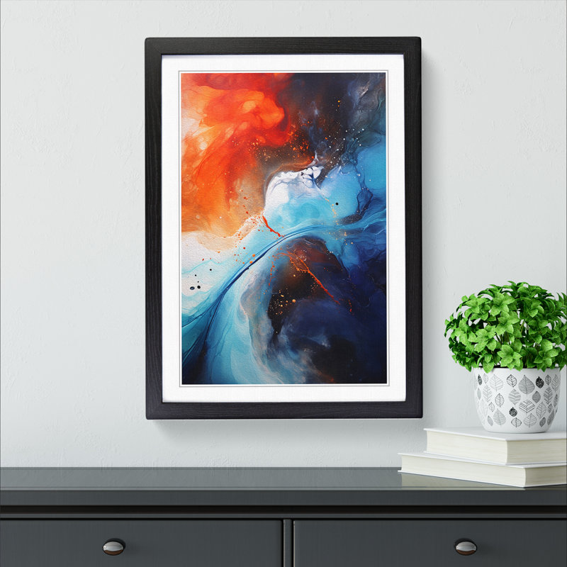Single Picture Frame Print on Wood, 46cm H x 34cm W, Black Framed