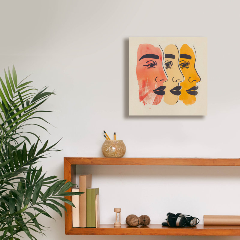 Wrought Studio™ 'Three Faces' by Andreas Magnusson Canvas Wall Art, 12" H x 12" W x 0.75" D