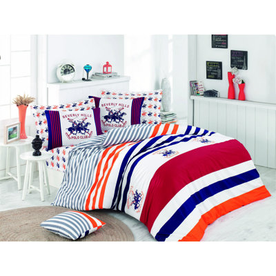 Striped Duvet Cover Set with Pillowcases Included