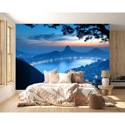 Rio De Janeiro Twilight Skyline Mural – Brazil Wall Art Wallpaper