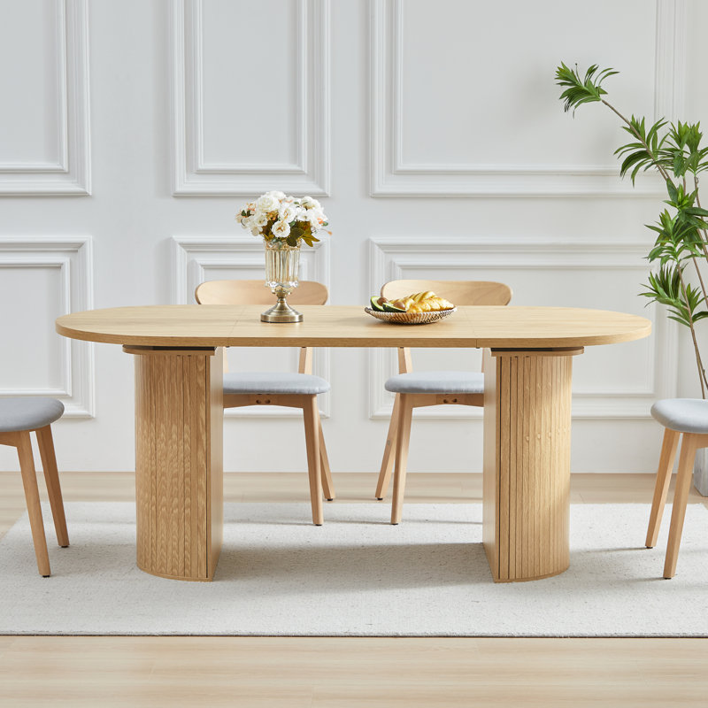 70.87" Oval Dining Table, Natural