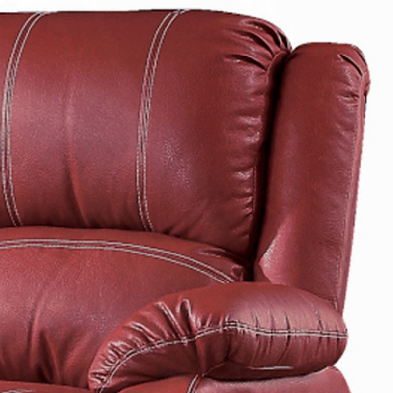 Causeuse inclinable manuelle, plateau-coussin, similicuir Zuru Motion, Rouge