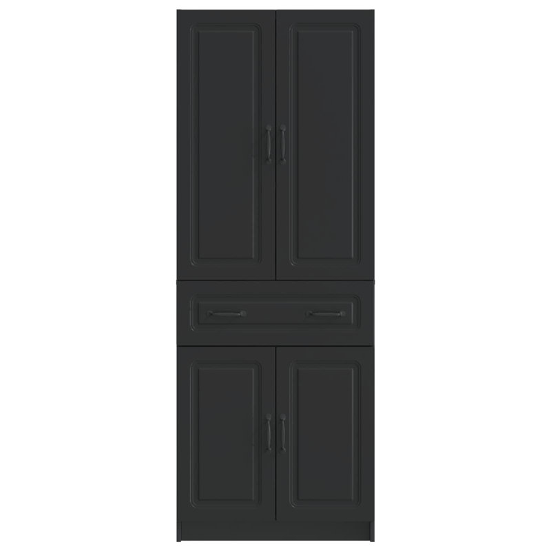 4 -Door 4 Storage Cabinet, Black