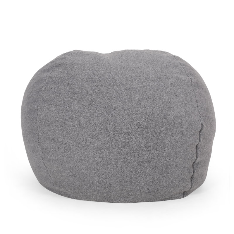 Fauteuil à billes arrondi en tissu gris avec pieds amovibles 3 pieds Kavel, Gris
