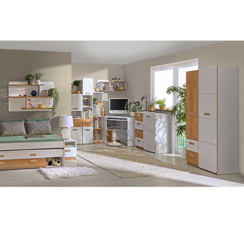 Yorkville 80cm W 4 - Drawer Chest of Drawers, Nash Oak/Brilliant White