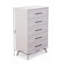 Commode à 5 tiroirs de style moderne, coffre en bois massif et panneau de fibres à densité moyenne, entièrement assemblé, tiroirs à queue d'aronde française et anglaise pour la chambre à coucher