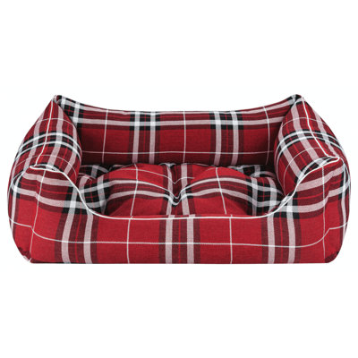 Gingham Orthopedic Polyester Pet Bed