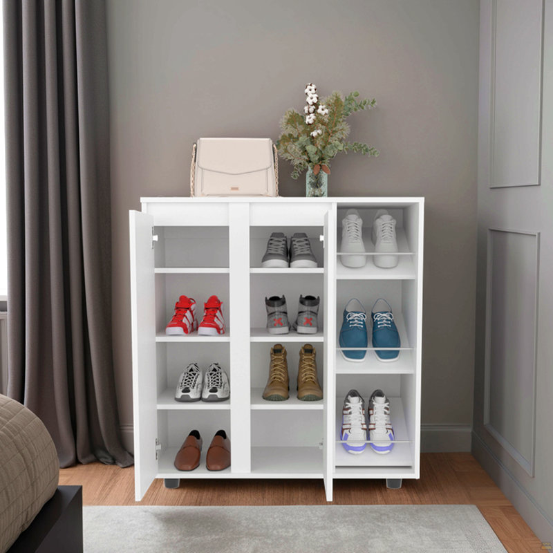 Range-chaussures H 36 po, 2 portes, 11 tablettes