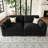Velvet & Wide Short Plush 2-Seat Sofa With Removable Cushions And Detachable Cover-37039976