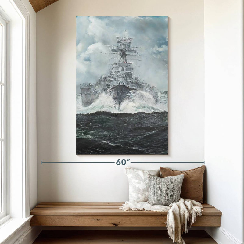Mait HMS Hood Heads For Bismarck, 51" H x 34" W
