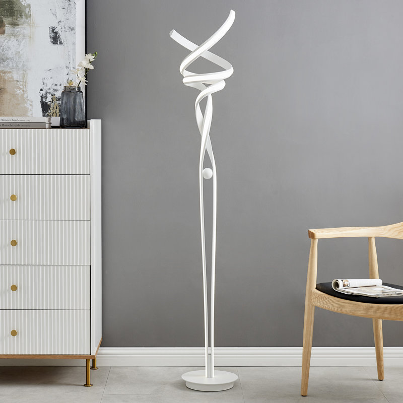 Etowah 63'' LED Novelty Floor Lamp, White