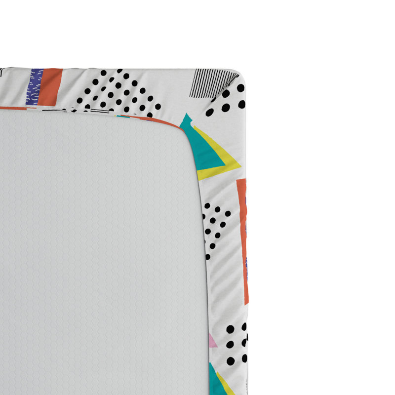 Drap d’ajustement géométrique 90s, Drap-housse simple TG