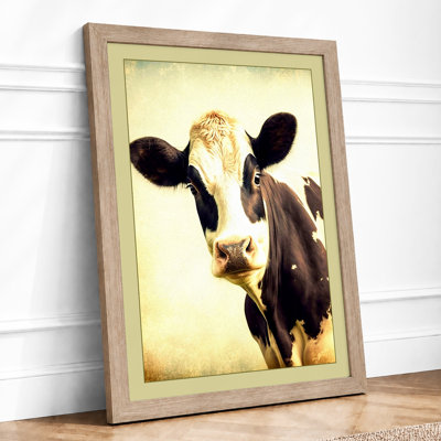 Gentle Cow Portrait Rustic - Print