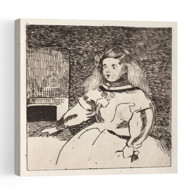 Infanta Margarita, After Velázquez, 1861 Abstract Contemporary Portrait Wall Art Print by Edouard Manet - Wrapped Canvas Print