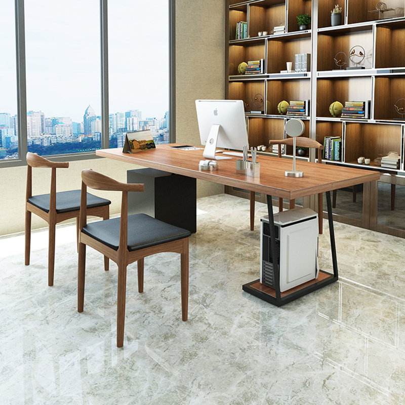 Tiroirs de bureau rétro en bois massif, H 29,53 po x l 62,99 po x P 27,56 po