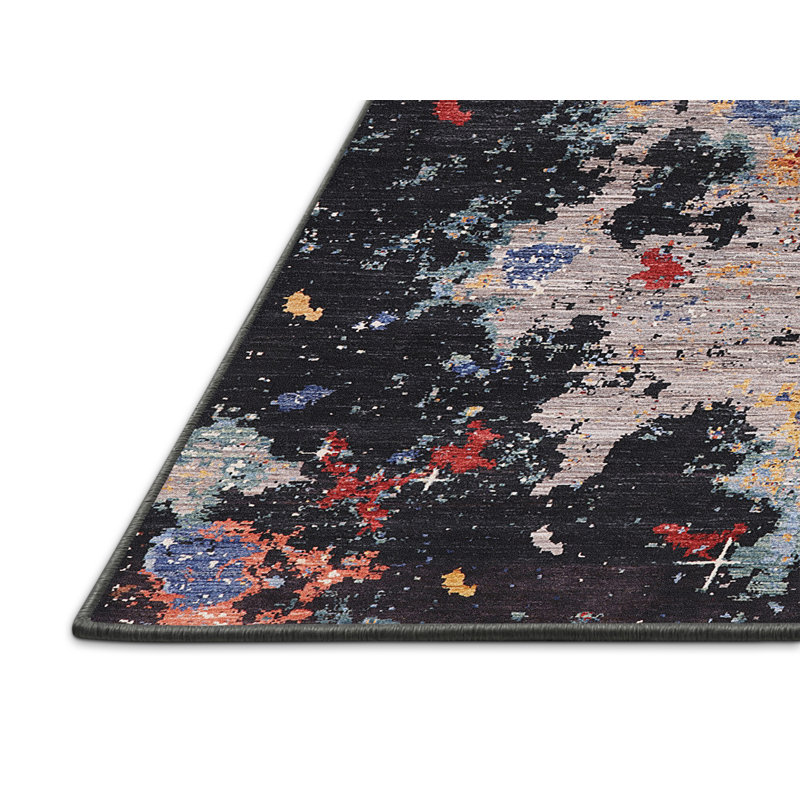 Tapis oriental rouge / noir / bleu California, Rectangle 7 pi x 10 pi