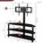 Black Tv Stand With Swivel Bracket & 3 Adjustable Height Glass Shelf Function, Fits 32 - 65 Inch Tvs Feature ,