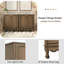 Ensemble de meuble-lavabo double 60 po avec deux lavabos en céramique, finition brun antique et tablettes réglables pour les salles de bain modernes et rétro