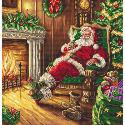 Ensemble de point de croix compté Santa's Rest par la cheminée par Letistitch L8052