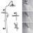 FORNO ACQUA AcquaFALL Shower, Polished Stainless Steel Finish, Overhead Rainfall Shower, 7 Function Diverter, Handheld Shower Head, Body Jets, 1.8 GPM Flow Rate-116472637
