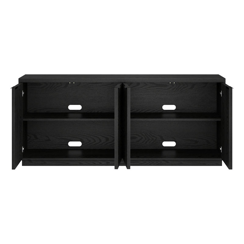 Buffet rectangulaire à cannelure large 68 po Mansfield, Grain noir