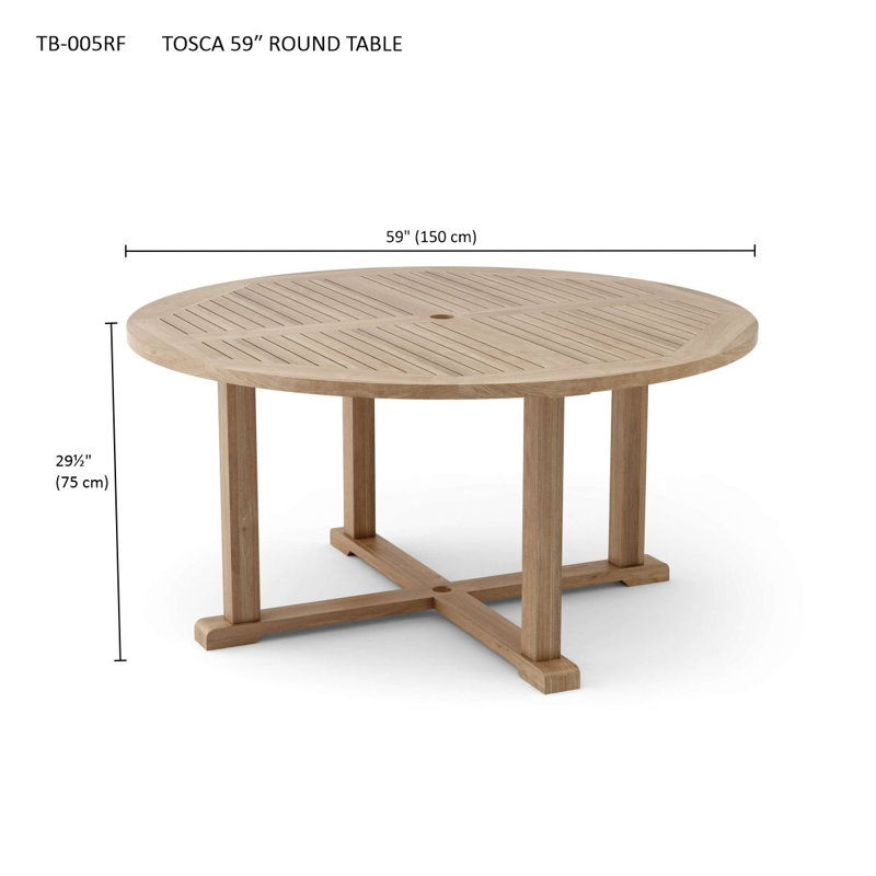 TOSCA 59" ROUND TABLE, Brown, 29" H x 59" W x 59" L
