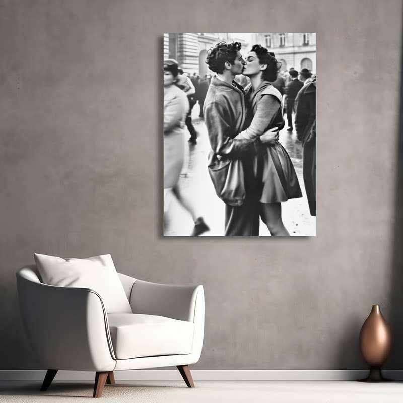 Lovers In Paris by Haute Photo Collection - Wrapped Canvas Print, 80cm H x 60xm W