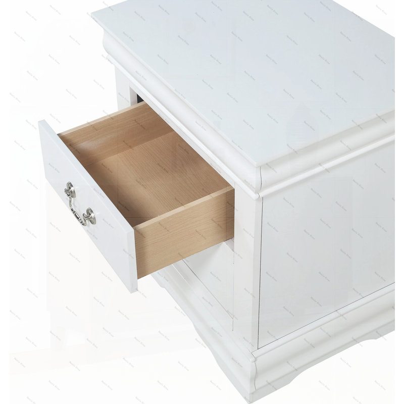 1pc Table de chevet blanche Louis Philippe