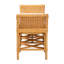 Banc moderne de style bohémien fabriqué avec des bordures surélevées naturelles, une tablette ouverte, un coussin recouvert de tissu rembourré en mousse amovible, des ornements tissés, brun et blanc, largeur 48 po, profondeur 17,5 po, hauteur 26 po, hauteur 23 po