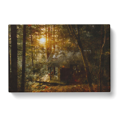 Cabin In The Forest - Wrapped Canvas Print