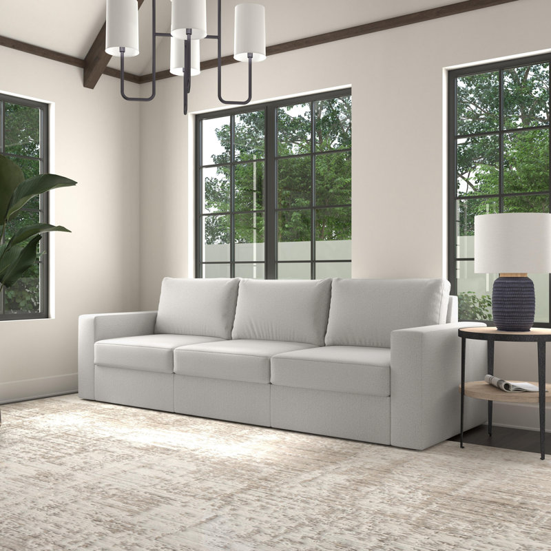 Flex Upholstered Modular Wide Arm Sofa, Gray, 34" H x 111" W x 37" D
