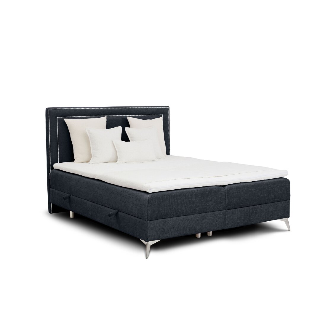 Boxspringbett Hafsah mit Topper und Bettkasten