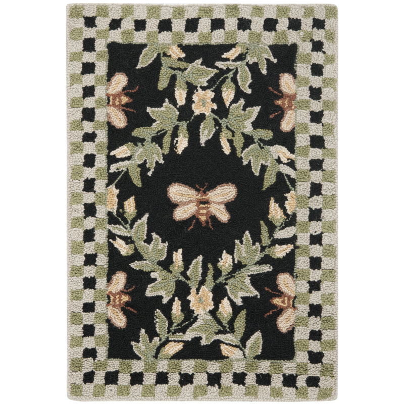 Tapis en laine crocheté à la main Obira, Rectangle 1 pi 8 po x 2 pi 6 po