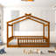 Structure de lit en bois pleine grandeur avec clôture, noyer, pour et les adolescents, fabrication en pin massif, lit de jeu en bois de pin, Sleep One-584315168
