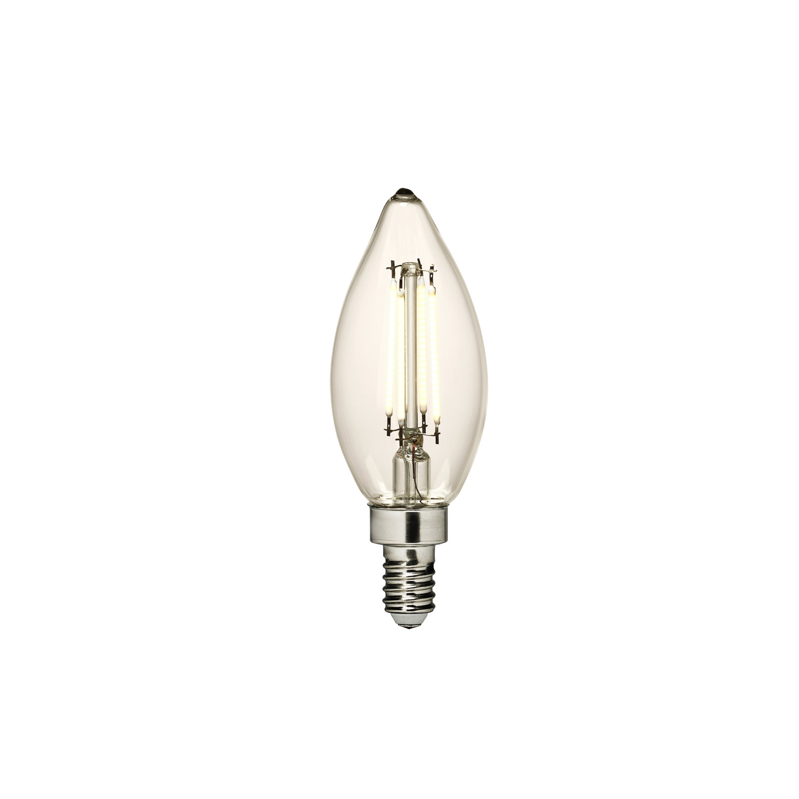 Visual Comfort & Co. LED Torpedo shape 4W Warm White E12 Candelabra base Clear Edison Style light bulb, 3000 Kelvins