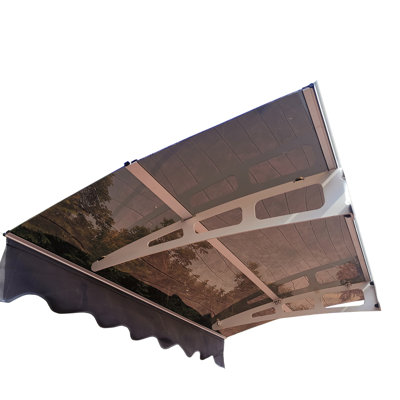 Square Door Window Awning Canopy - 59"X34" Valance Polycarbonate Roof Da5934w & Aluminum Brackets Wind Block